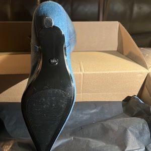 Zara knee high denim boots